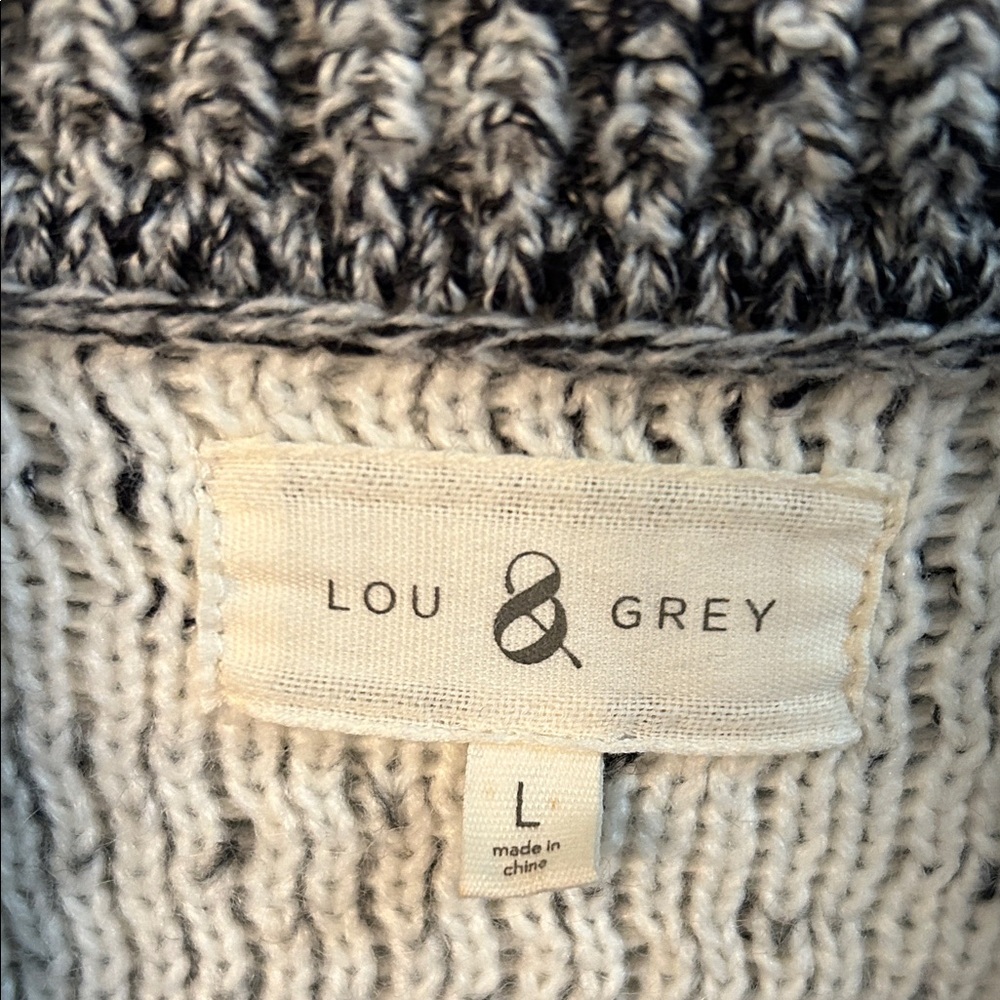 Lou & Grey Marled Gray and Cream Cardigan - Picture 2 of 6
